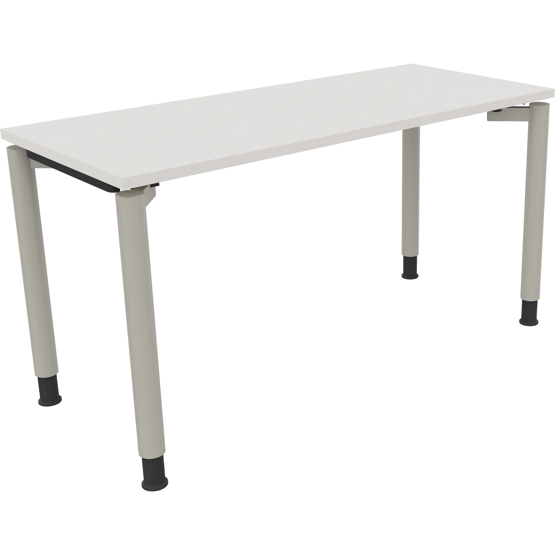 Neutralware Schreibtisch all in one 1.400 x 680-820 x 600 mm (B x H x T) Vierfuß Rundrohr diamantweiß – Produktbild 2