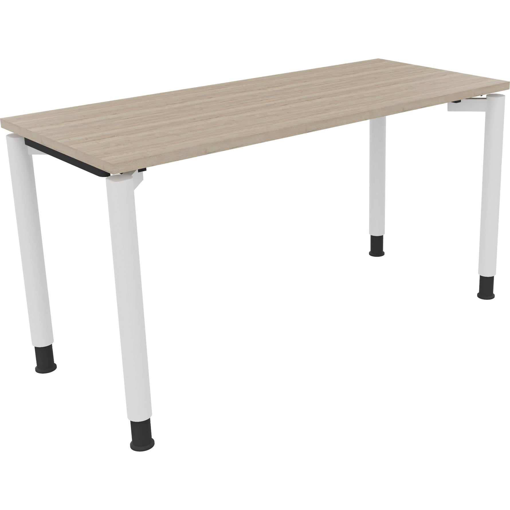 Neutralware Schreibtisch all in one 1.400 x 680-820 x 600 mm (B x H x T) Vierfuß Rundrohr eiche natur – Produktbild 3