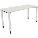 Neutralware Schreibtisch all in one 1.400 x 680-820 x 600 mm (B x H x T) Vierfuß Rundrohr diamantweiß – Produktbild 3