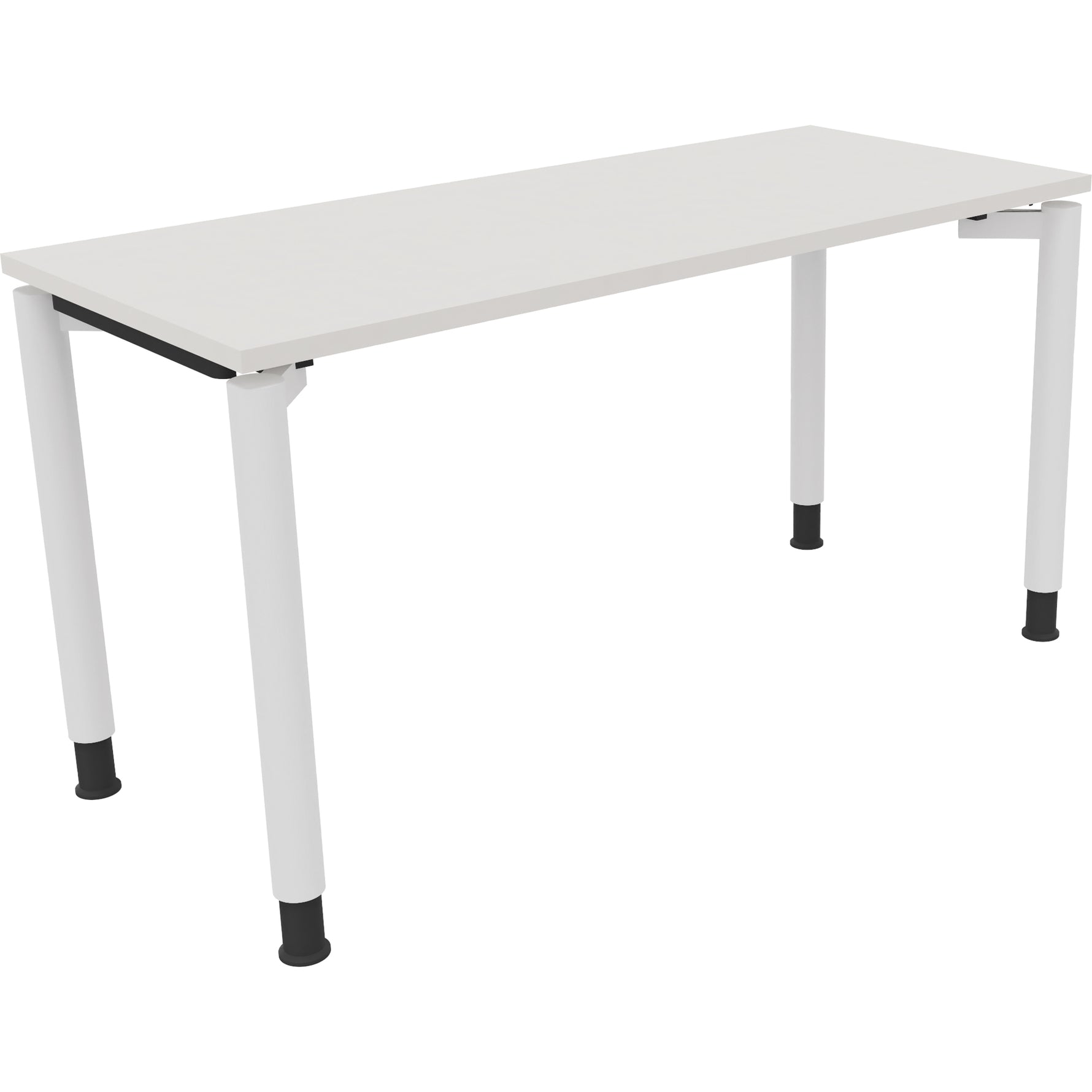Neutralware Schreibtisch all in one 1.400 x 680-820 x 600 mm (B x H x T) Vierfuß Rundrohr diamantweiß – Produktbild 3