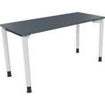 Neutralware Schreibtisch all in one 1.400 x 680-820 x 600 mm (B x H x T) Vierfuß Rundrohr lavagrau – Produktbild 3