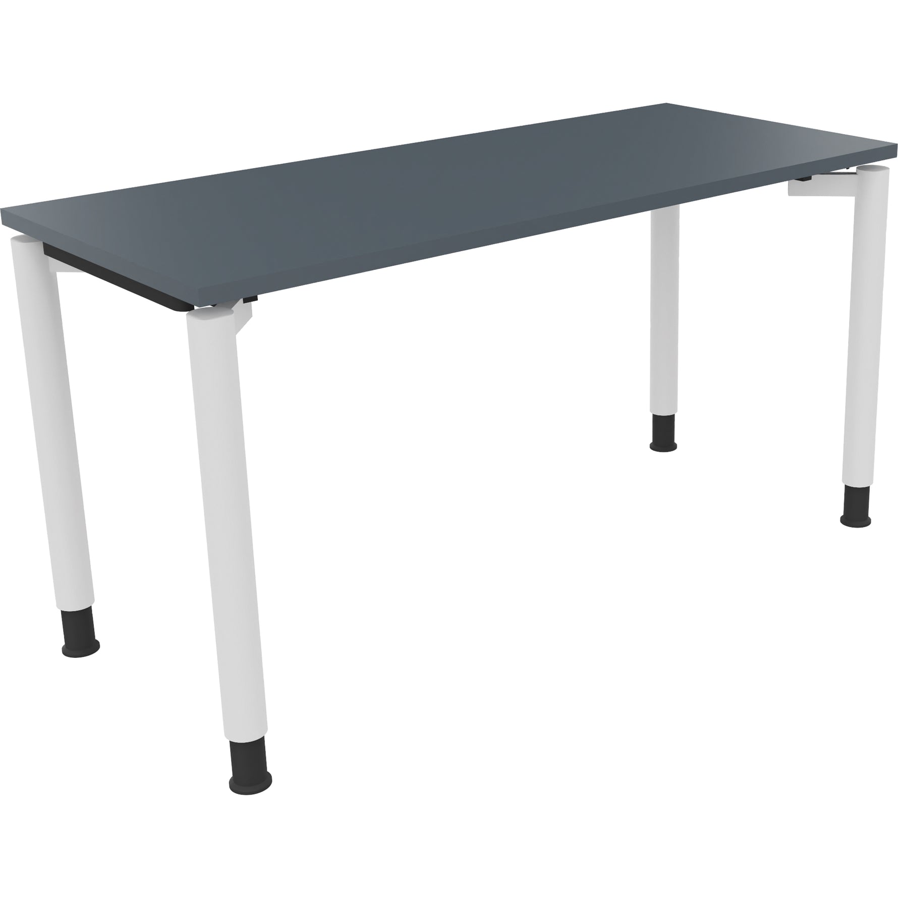 Neutralware Schreibtisch all in one 1.400 x 680-820 x 600 mm (B x H x T) Vierfuß Rundrohr lavagrau – Produktbild 3