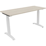 Neutralware Schreibtisch all in one 1.400 x 650-850 x 600 mm (B x H x T) Flachkufe Quadratrohr akazie hell – Produktbild
