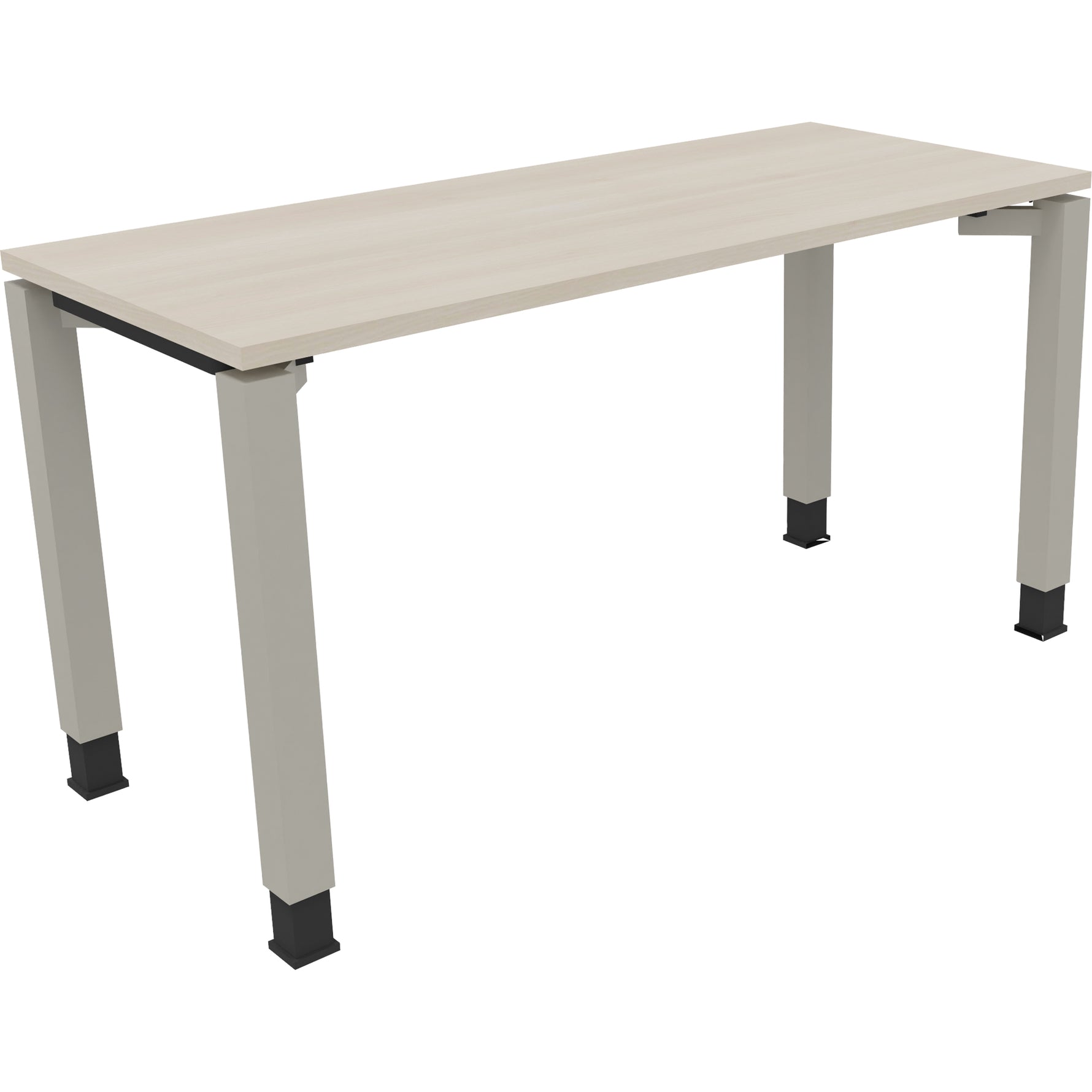 Neutralware Schreibtisch all in one 1.400 x 680-820 x 600 mm (B x H x T) Vierfuß Quadratrohr akazie hell – Produktbild 2