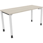 Neutralware Schreibtisch all in one 1.400 x 680-820 x 600 mm (B x H x T) Vierfuß Rundrohr akazie hell – Produktbild 3