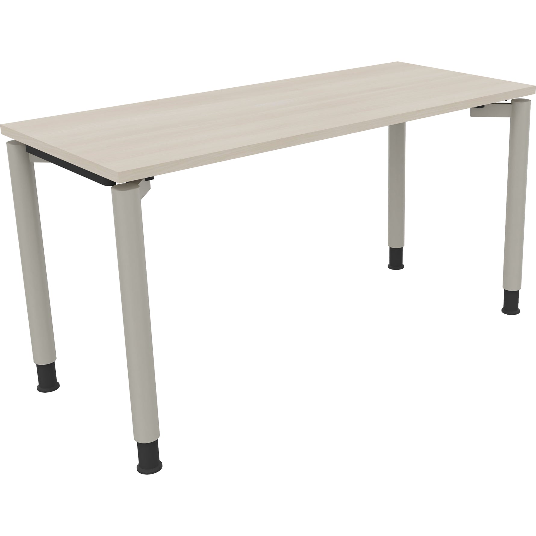 Neutralware Schreibtisch all in one 1.400 x 680-820 x 600 mm (B x H x T) Vierfuß Rundrohr akazie hell – Produktbild 2