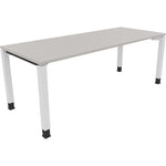 Neutralware Schreibtisch all in one 2.000 x 680-820 x 800 mm (B x H x T) Vierfuß Quadratrohr lichtgrau – Produktbild 3
