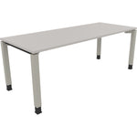 Neutralware Schreibtisch all in one 2.000 x 680-820 x 800 mm (B x H x T) Vierfuß Quadratrohr lichtgrau – Produktbild 2