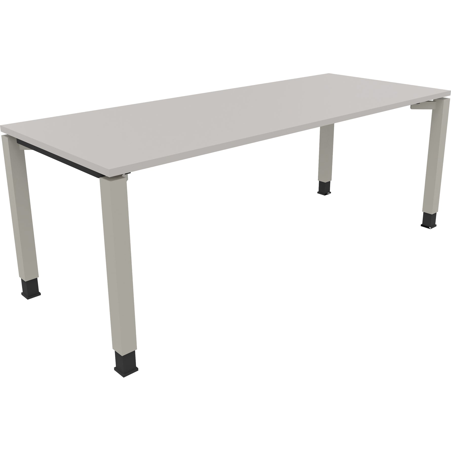 Neutralware Schreibtisch all in one 2.000 x 680-820 x 800 mm (B x H x T) Vierfuß Quadratrohr lichtgrau – Produktbild 2