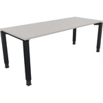 Neutralware Schreibtisch all in one 2.000 x 680-820 x 800 mm (B x H x T) Vierfuß Quadratrohr lichtgrau
