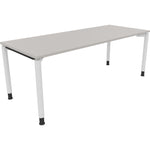 Neutralware Schreibtisch all in one 2.000 x 680-820 x 800 mm (B x H x T) Vierfuß Rundrohr lichtgrau – Produktbild 3