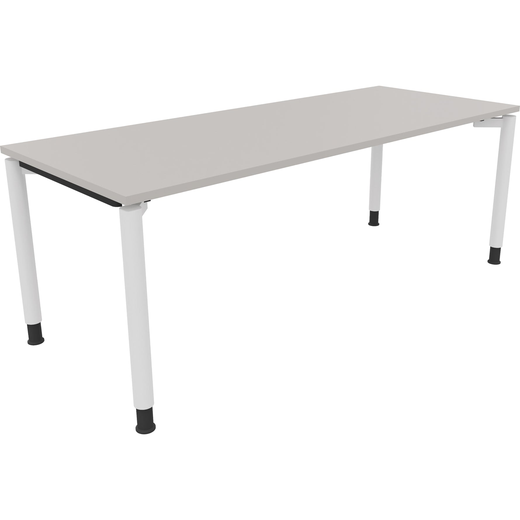 Neutralware Schreibtisch all in one 2.000 x 680-820 x 800 mm (B x H x T) Vierfuß Rundrohr lichtgrau – Produktbild 3