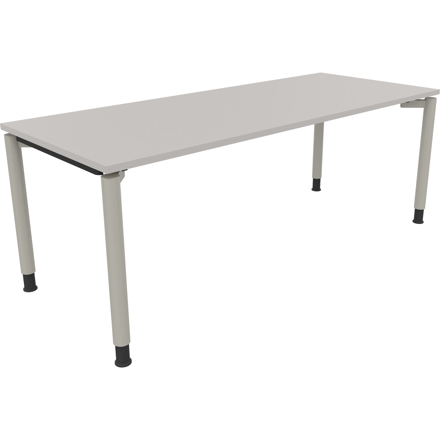 Neutralware Schreibtisch all in one 2.000 x 680-820 x 800 mm (B x H x T) Vierfuß Rundrohr lichtgrau – Produktbild 2