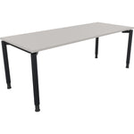 Neutralware Schreibtisch all in one 2.000 x 680-820 x 800 mm (B x H x T) Vierfuß Rundrohr lichtgrau
