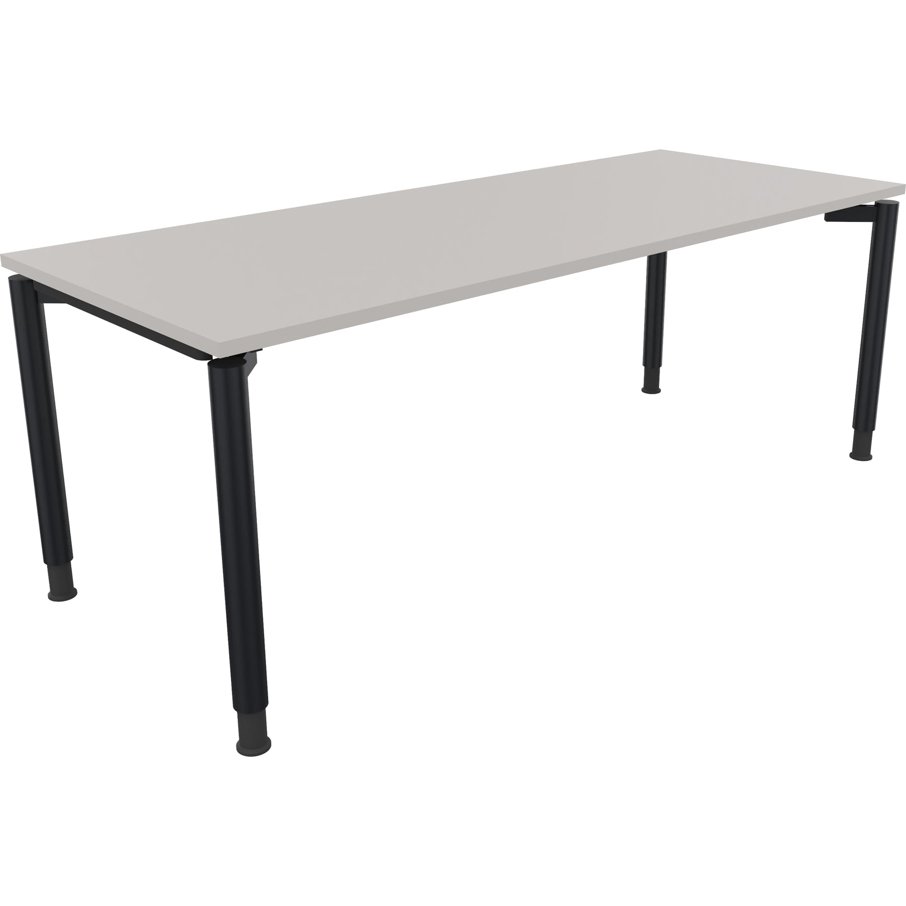 Neutralware Schreibtisch all in one 2.000 x 680-820 x 800 mm (B x H x T) Vierfuß Rundrohr lichtgrau