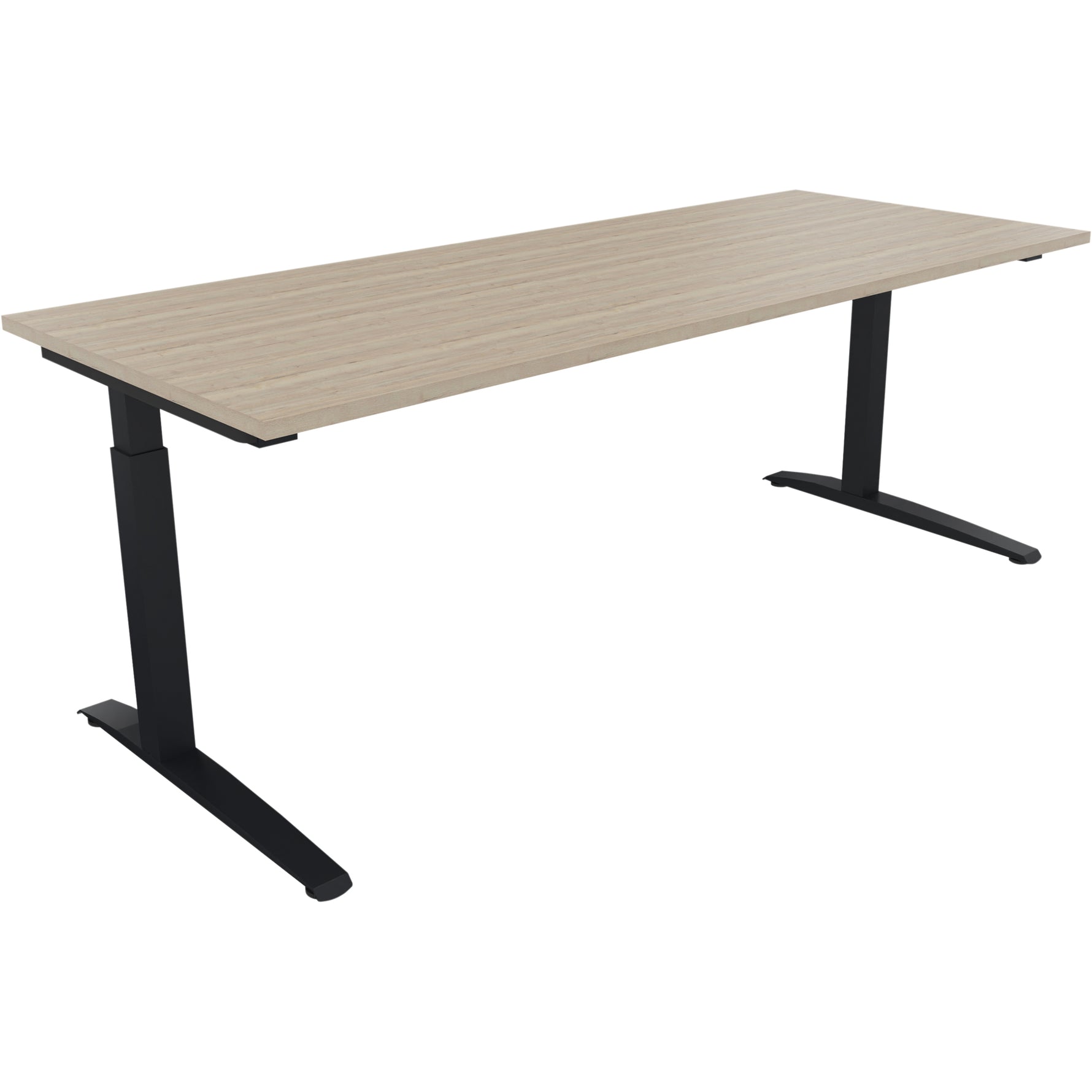 Neutralware Schreibtisch all in one 2.000 x 650-850 x 800 mm (B x H x T) Flachkufe Quadratrohr eiche natur