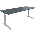 Neutralware Schreibtisch all in one 2.000 x 650-850 x 800 mm (B x H x T) Flachkufe Quadratrohr lavagrau – Produktbild 2