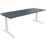 Neutralware Schreibtisch all in one 2.000 x 650-850 x 800 mm (B x H x T) Flachkufe Quadratrohr lavagrau – Produktbild 3