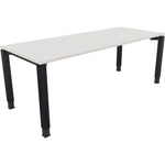 Neutralware Schreibtisch all in one 2.000 x 680-820 x 800 mm (B x H x T) Vierfuß Quadratrohr diamantweiß