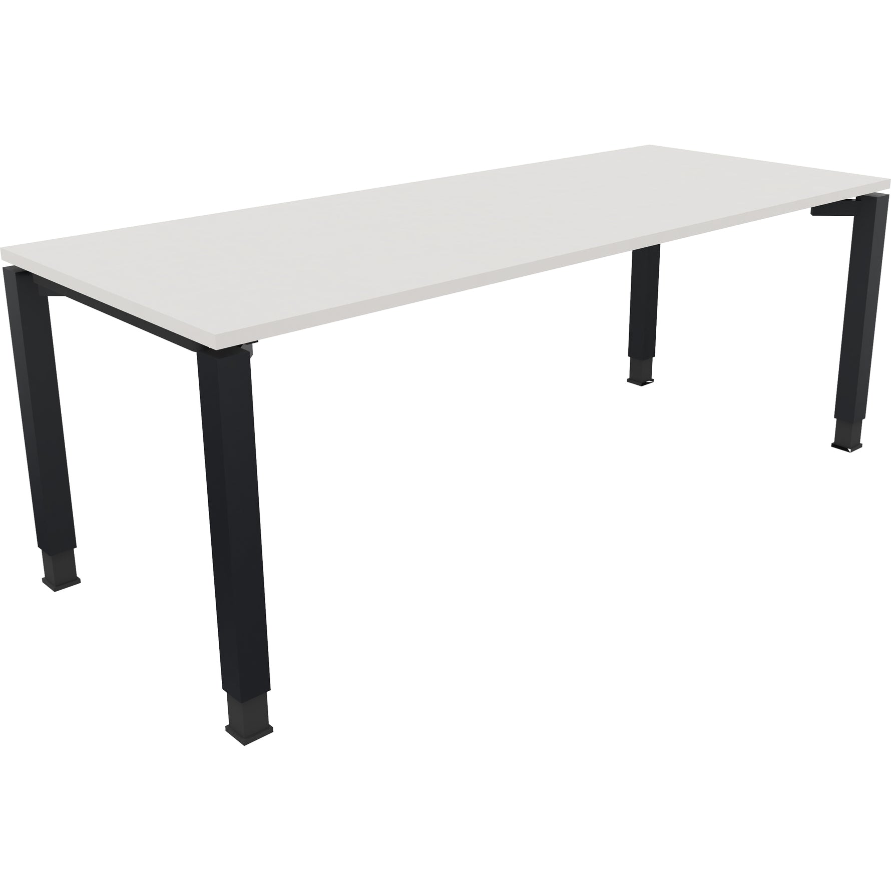 Neutralware Schreibtisch all in one 2.000 x 680-820 x 800 mm (B x H x T) Vierfuß Quadratrohr diamantweiß