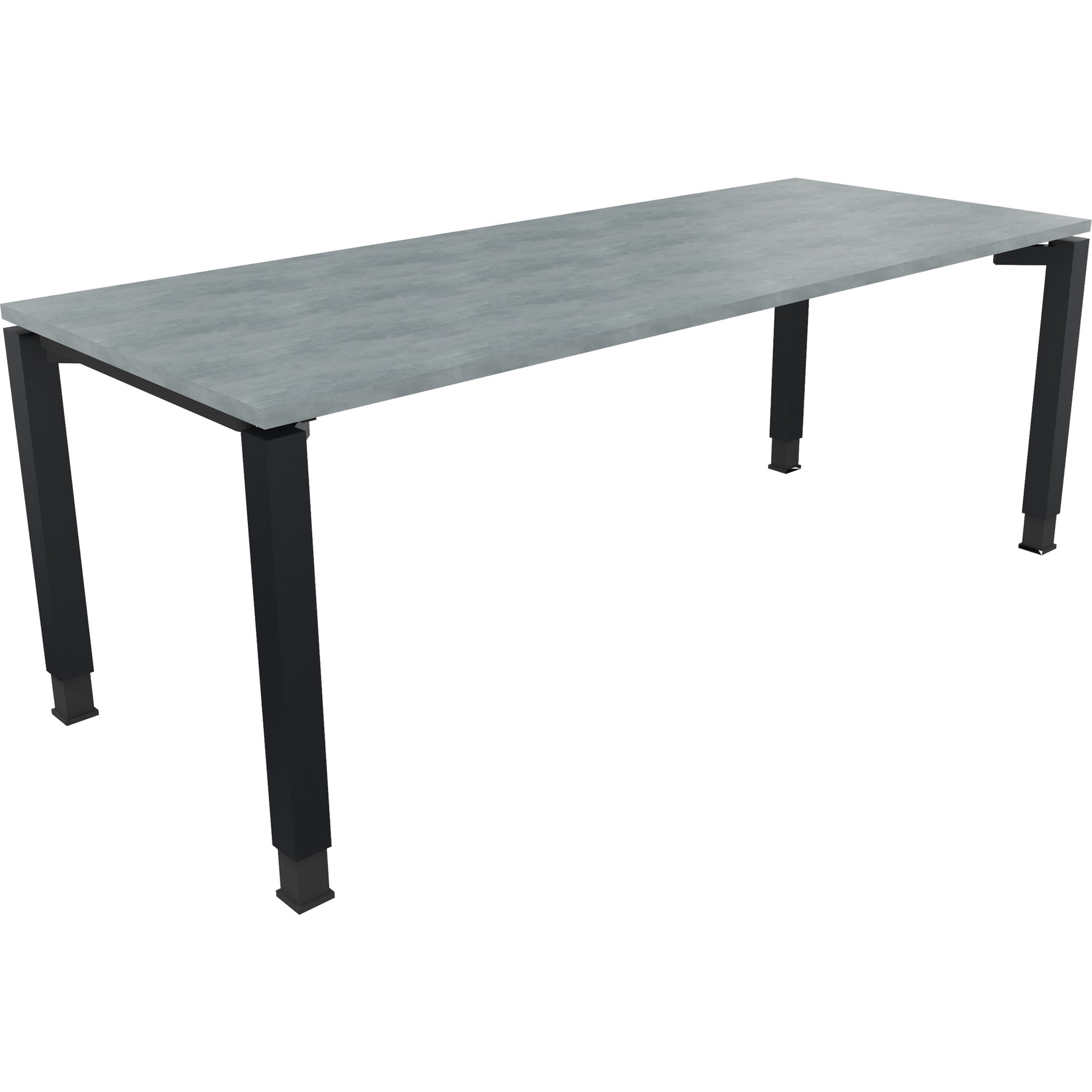 Neutralware Schreibtisch all in one 2.000 x 680-820 x 800 mm (B x H x T) Vierfuß Quadratrohr beton hell