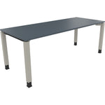 Neutralware Schreibtisch all in one 2.000 x 680-820 x 800 mm (B x H x T) Vierfuß Quadratrohr lavagrau – Produktbild 2