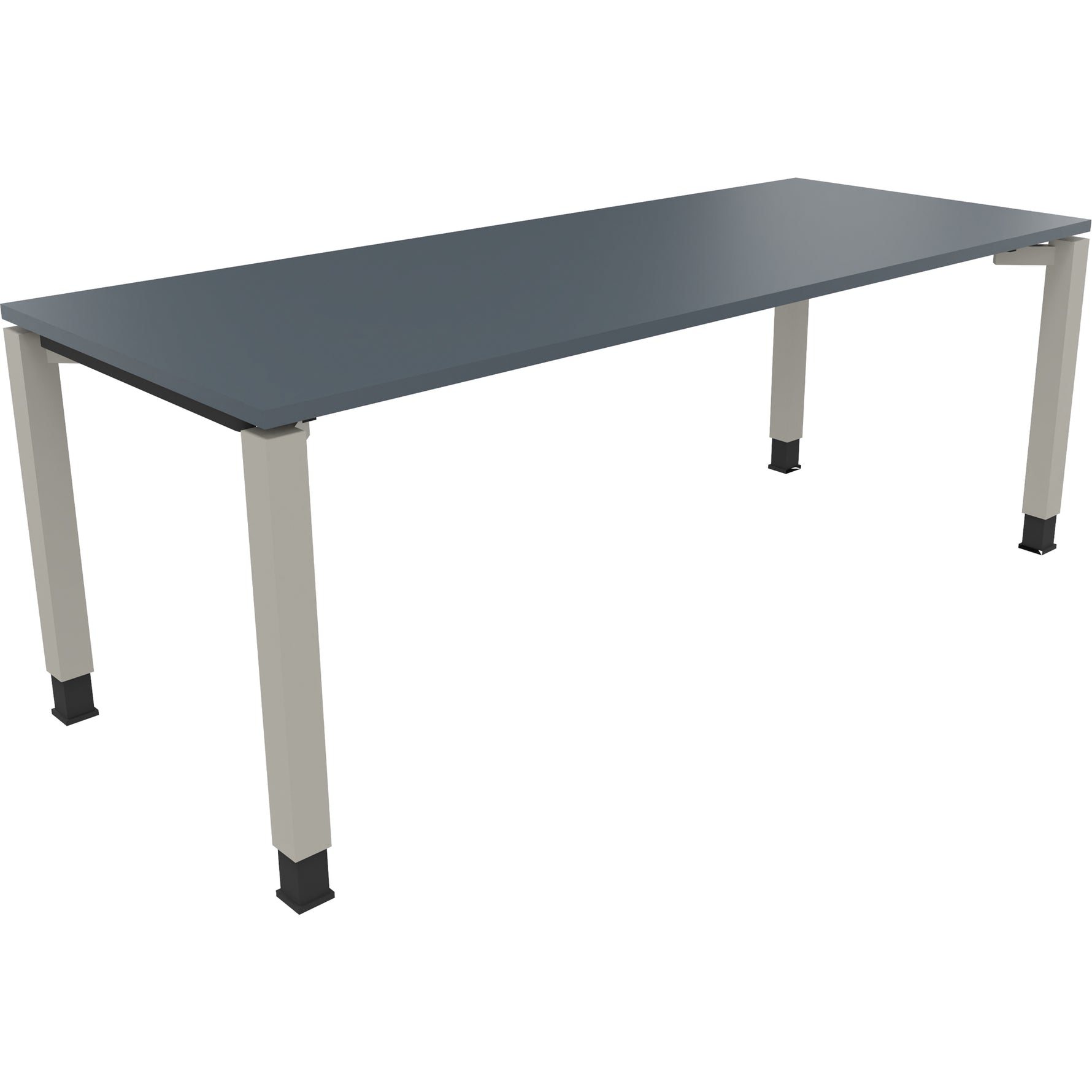 Neutralware Schreibtisch all in one 2.000 x 680-820 x 800 mm (B x H x T) Vierfuß Quadratrohr lavagrau – Produktbild 2