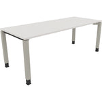 Neutralware Schreibtisch all in one 2.000 x 680-820 x 800 mm (B x H x T) Vierfuß Quadratrohr diamantweiß – Produktbild 2