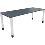 Neutralware Schreibtisch all in one 2.000 x 680-820 x 800 mm (B x H x T) Vierfuß Quadratrohr lavagrau – Produktbild 3