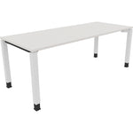 Neutralware Schreibtisch all in one 2.000 x 680-820 x 800 mm (B x H x T) Vierfuß Quadratrohr diamantweiß – Produktbild 3