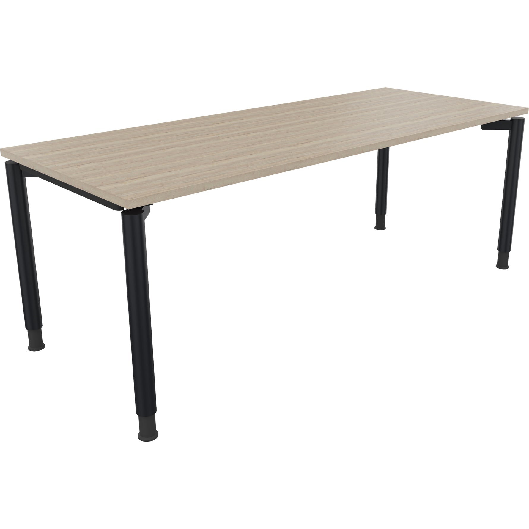 Neutralware Schreibtisch all in one 2.000 x 680-820 x 800 mm (B x H x T) Vierfuß Rundrohr eiche natur