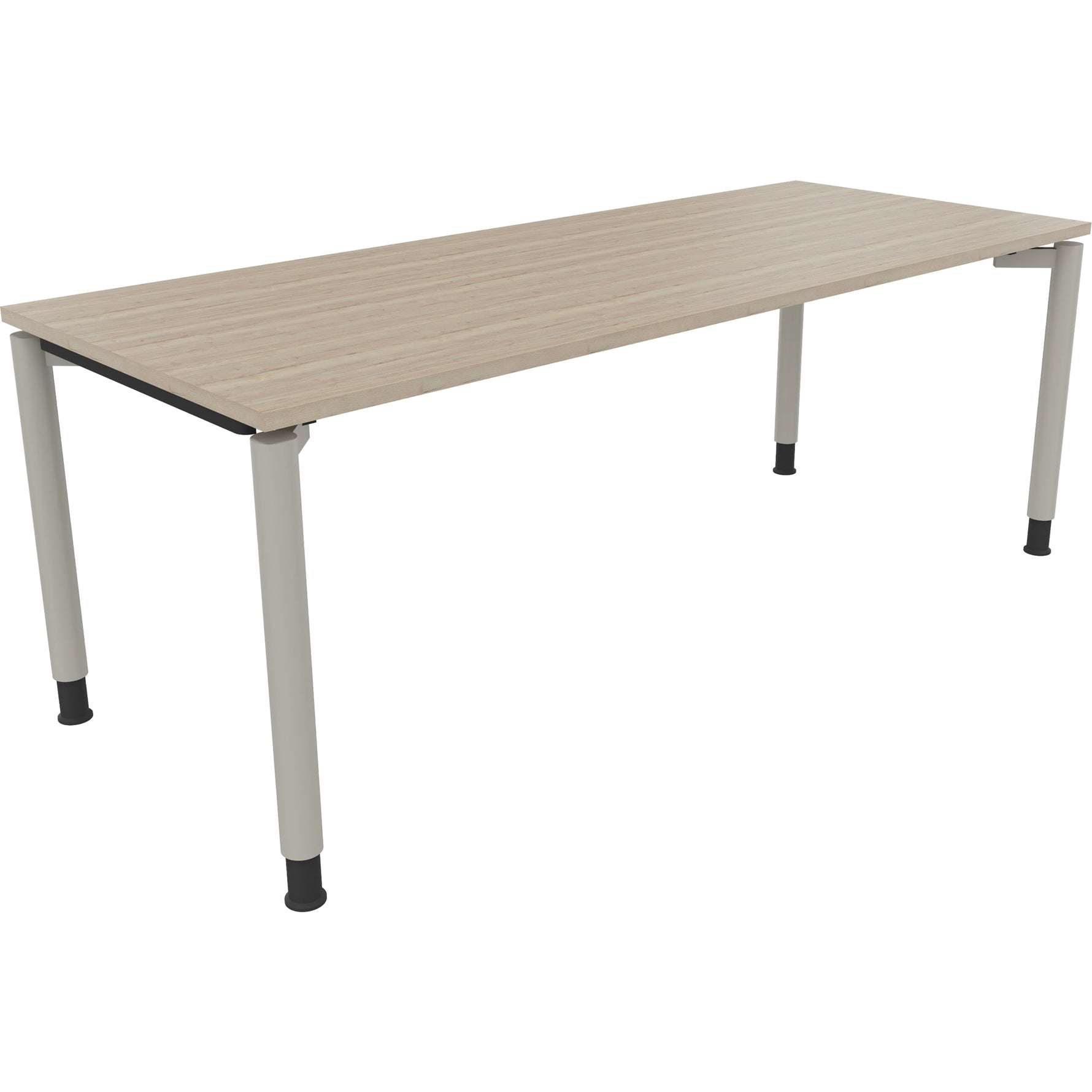 Neutralware Schreibtisch all in one 2.000 x 680-820 x 800 mm (B x H x T) Vierfuß Rundrohr eiche natur – Produktbild 2