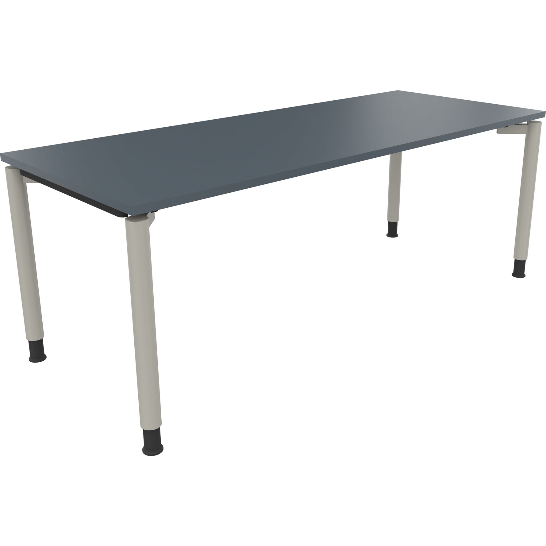 Neutralware Schreibtisch all in one 2.000 x 680-820 x 800 mm (B x H x T) Vierfuß Rundrohr lavagrau – Produktbild 2