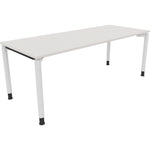 Neutralware Schreibtisch all in one 2.000 x 680-820 x 800 mm (B x H x T) Vierfuß Rundrohr diamantweiß – Produktbild 3