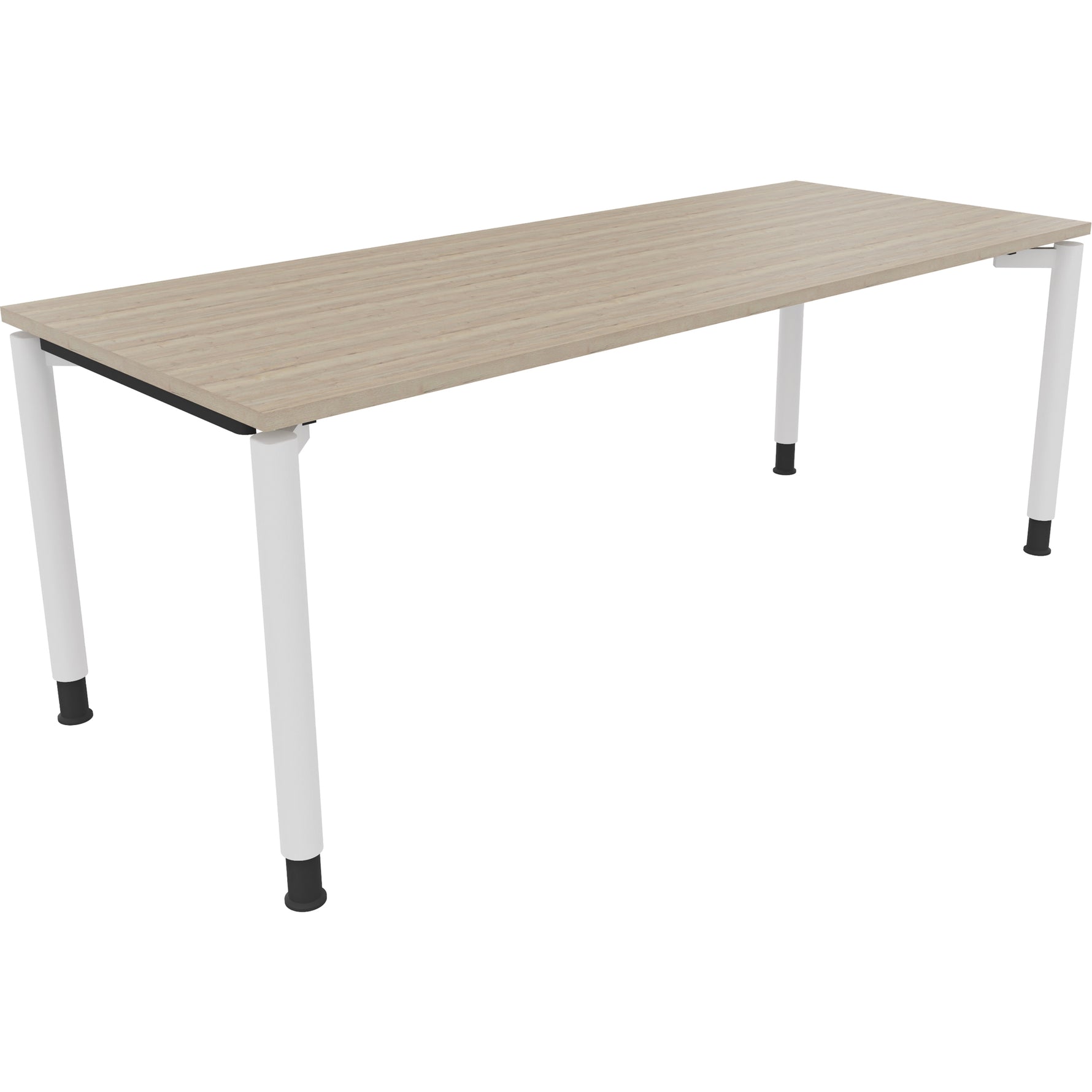 Neutralware Schreibtisch all in one 2.000 x 680-820 x 800 mm (B x H x T) Vierfuß Rundrohr eiche natur – Produktbild 3