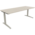 Neutralware Schreibtisch all in one 2.000 x 650-850 x 800 mm (B x H x T) Flachkufe Quadratrohr akazie hell – Produktbild
