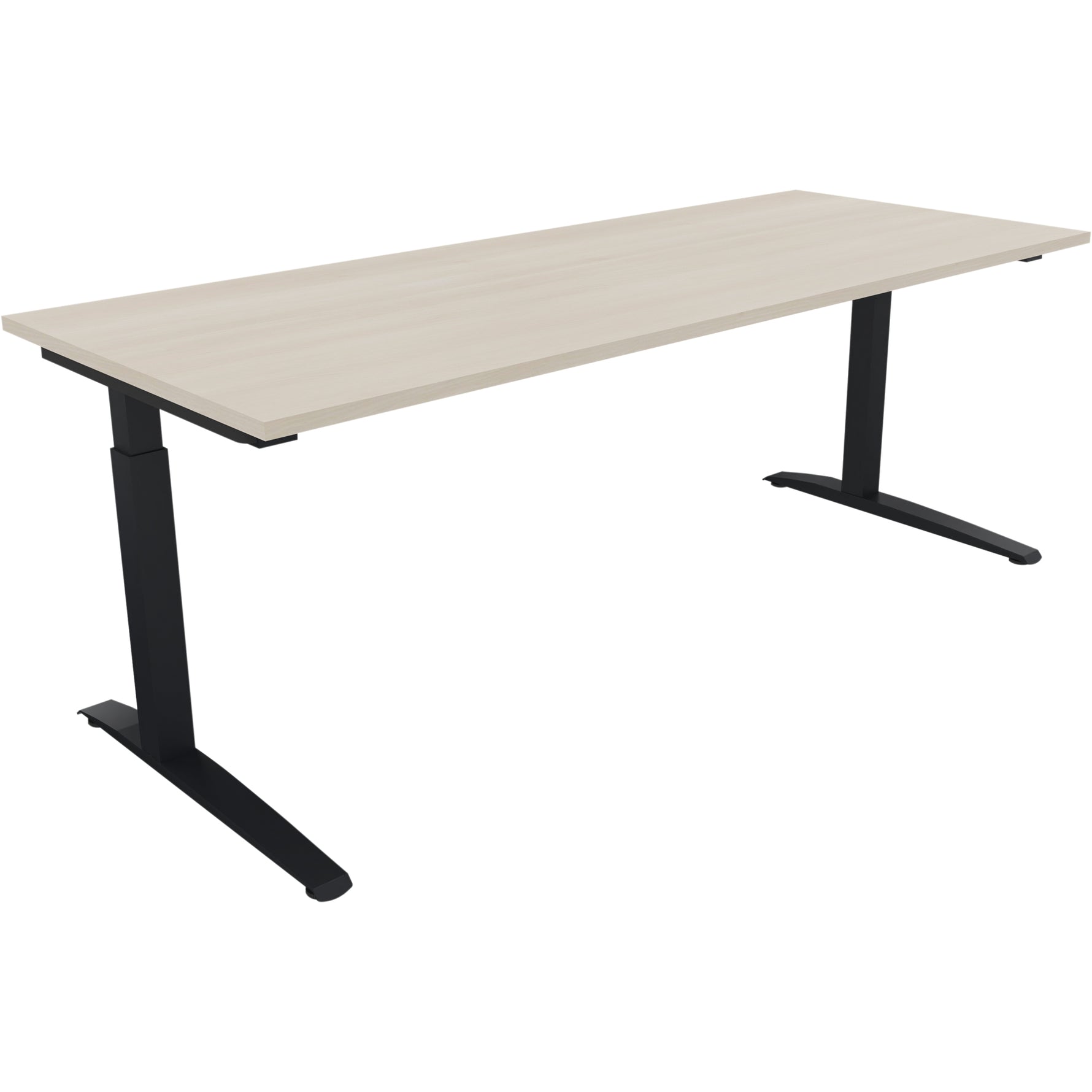 Neutralware Schreibtisch all in one 2.000 x 650-850 x 800 mm (B x H x T) Flachkufe Quadratrohr akazie hell