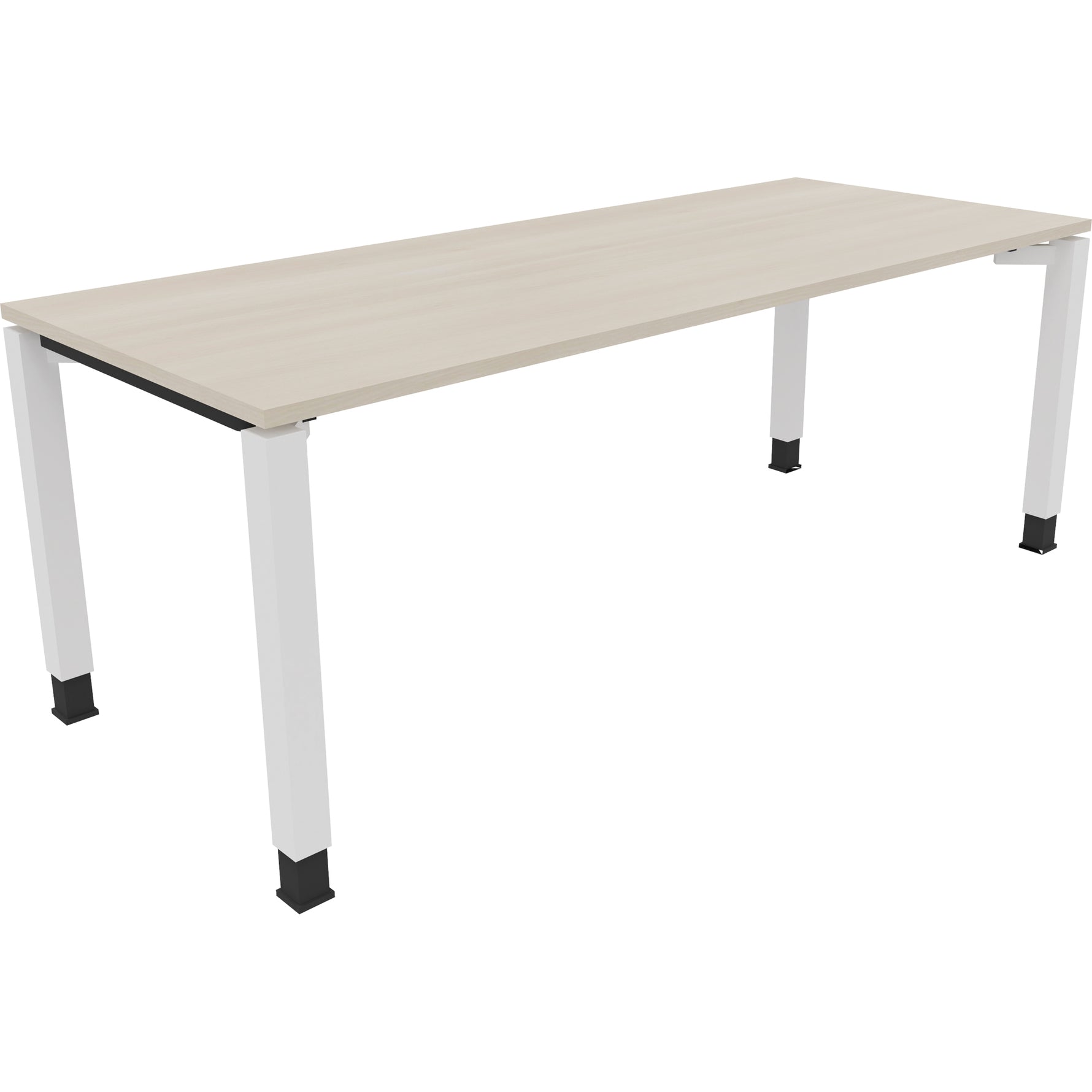 Neutralware Schreibtisch all in one 2.000 x 680-820 x 800 mm (B x H x T) Vierfuß Quadratrohr akazie hell – Produktbild 2