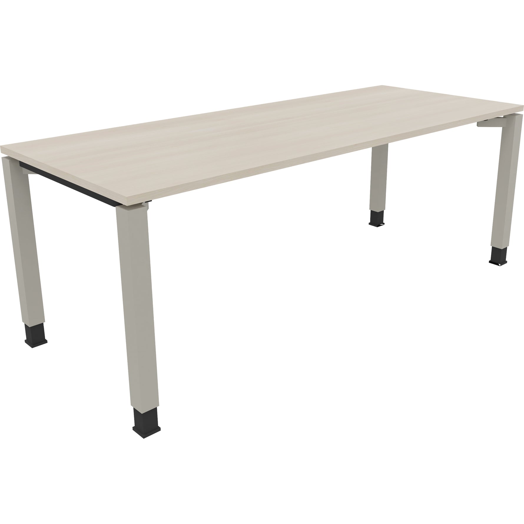 Neutralware Schreibtisch all in one 2.000 x 680-820 x 800 mm (B x H x T) Vierfuß Quadratrohr akazie hell