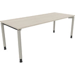 Neutralware Schreibtisch all in one 2.000 x 680-820 x 800 mm (B x H x T) Vierfuß Rundrohr akazie hell – Produktbild 2