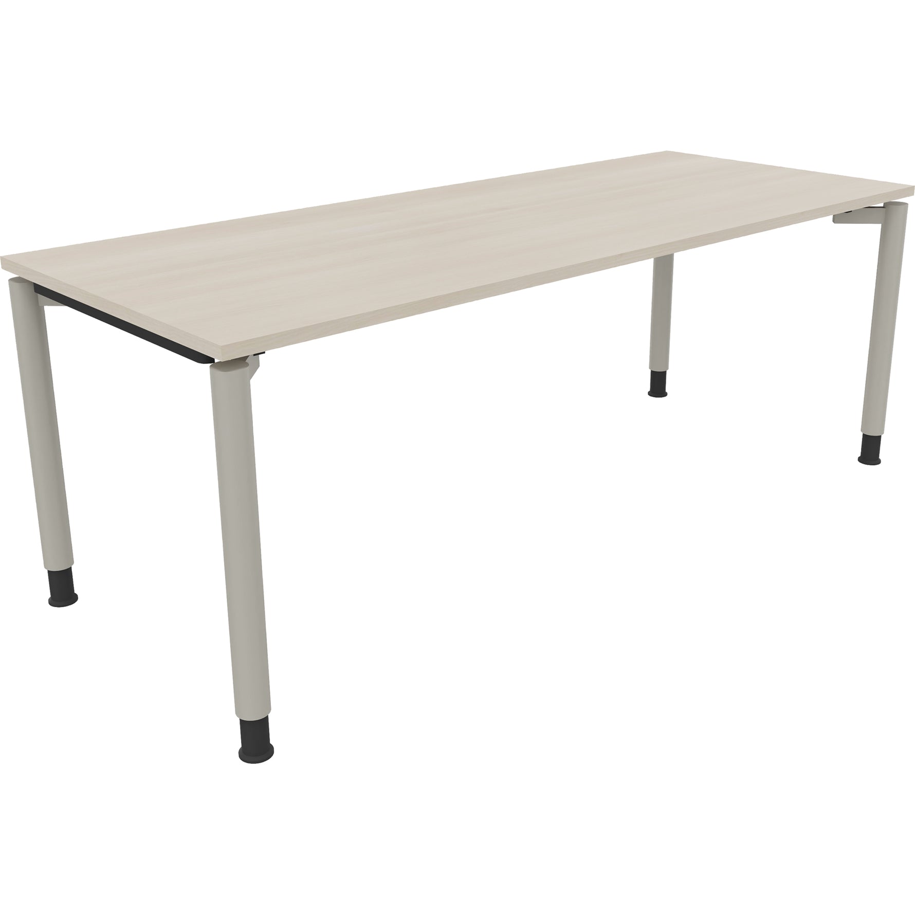 Neutralware Schreibtisch all in one 2.000 x 680-820 x 800 mm (B x H x T) Vierfuß Rundrohr akazie hell – Produktbild 2