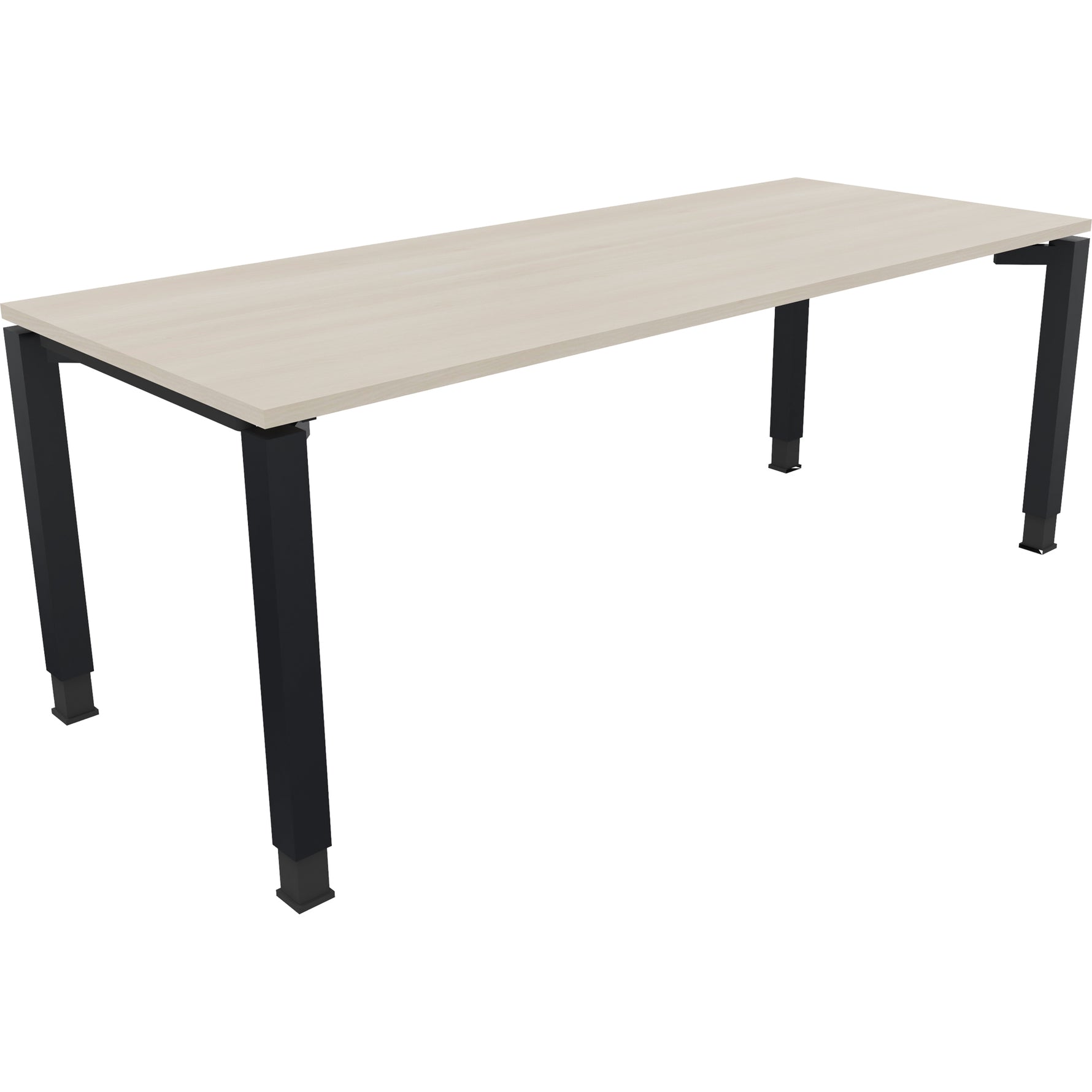 Neutralware Schreibtisch all in one 2.000 x 680-820 x 800 mm (B x H x T) Vierfuß Quadratrohr akazie hell – Produktbild 3