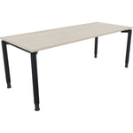 Neutralware Schreibtisch all in one 2.000 x 680-820 x 800 mm (B x H x T) Vierfuß Rundrohr akazie hell