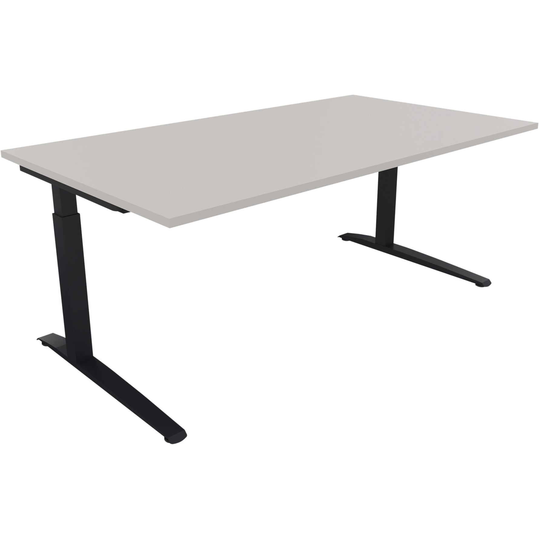 Neutralware Schreibtisch all in one 1.600 x 650-850 x 700 mm (B x H x T) Flachkufe Quadratrohr lichtgrau