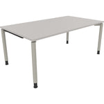 Neutralware Schreibtisch all in one 1.800 x 680-820 x 1.000 mm (B x H x T) Vierfuß Rundrohr lichtgrau – Produktbild 2