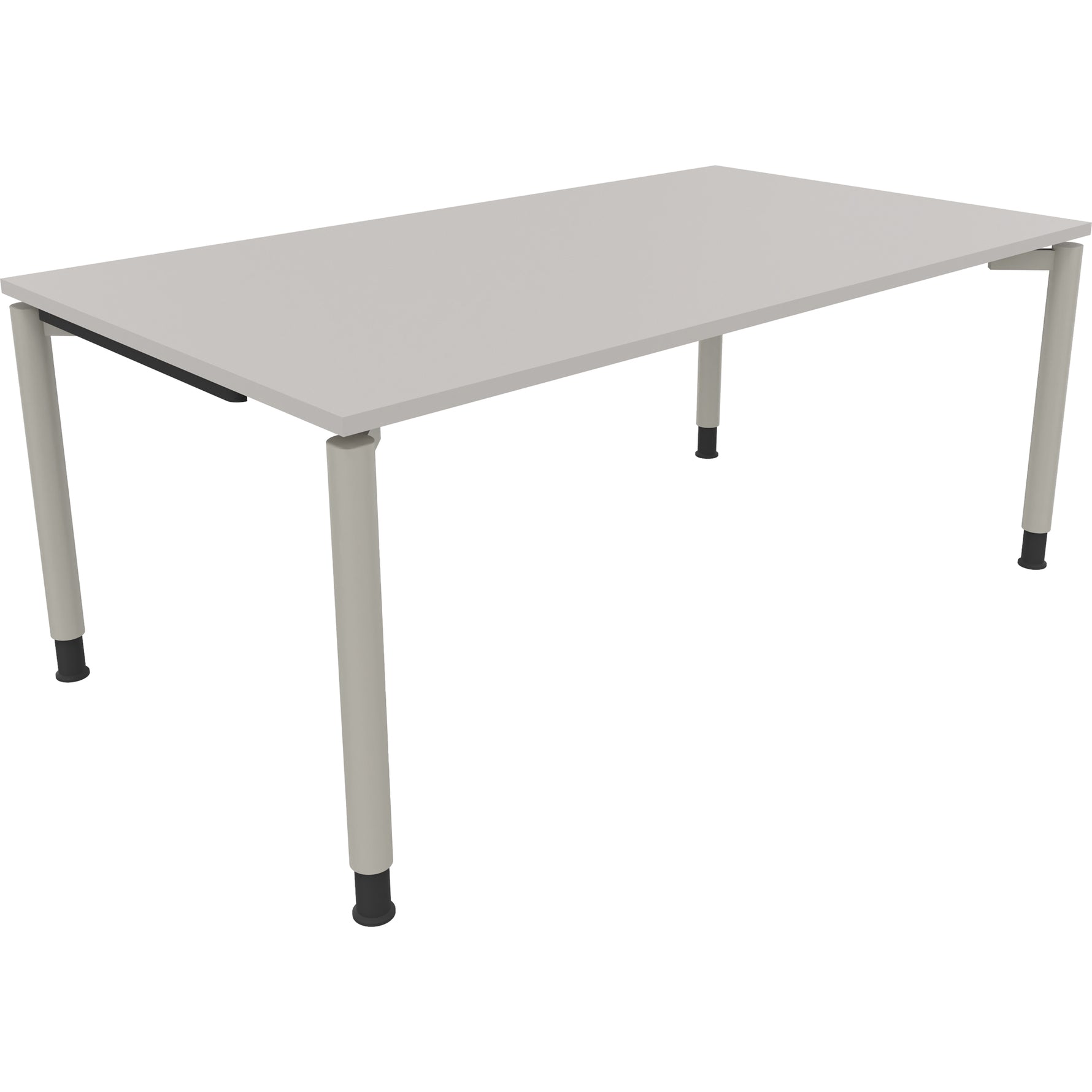Neutralware Schreibtisch all in one 1.800 x 680-820 x 1.000 mm (B x H x T) Vierfuß Rundrohr lichtgrau – Produktbild 2