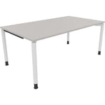 Neutralware Schreibtisch all in one 1.800 x 680-820 x 1.000 mm (B x H x T) Vierfuß Rundrohr lichtgrau – Produktbild 3