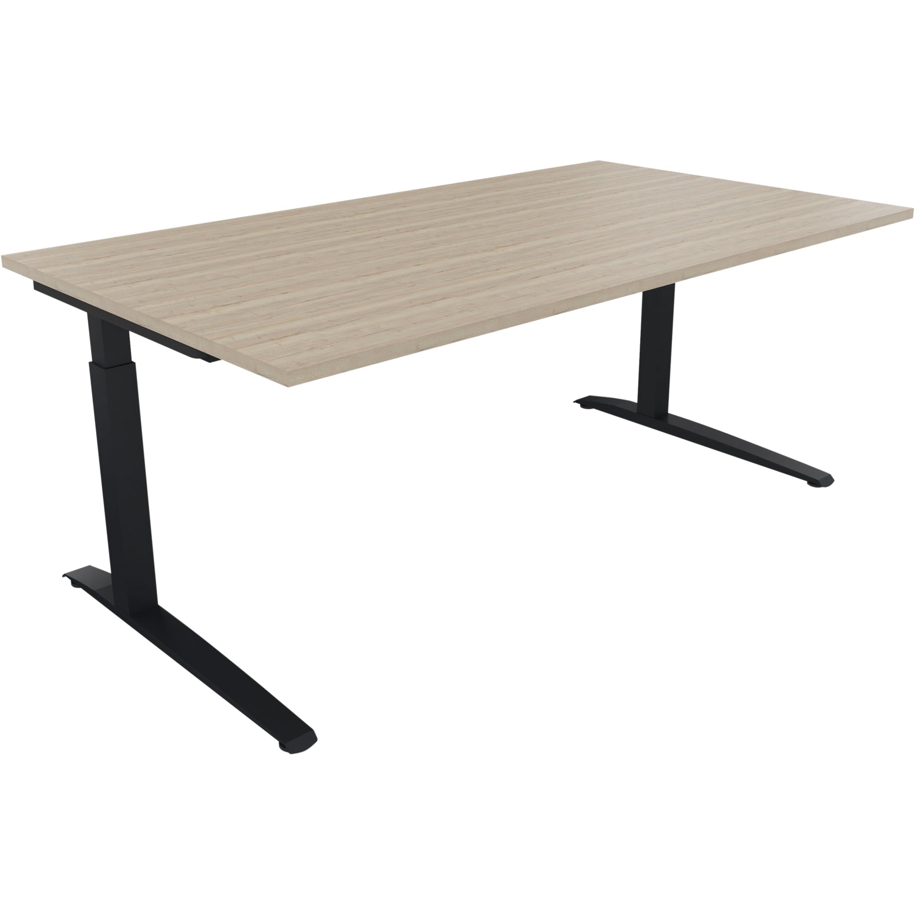 Neutralware Schreibtisch all in one 1.800 x 650-850 x 1.000 mm (B x H x T) Flachkufe Quadratrohr eiche natur