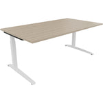 Neutralware Schreibtisch all in one 1.800 x 650-850 x 1.000 mm (B x H x T) Flachkufe Quadratrohr eiche natur –