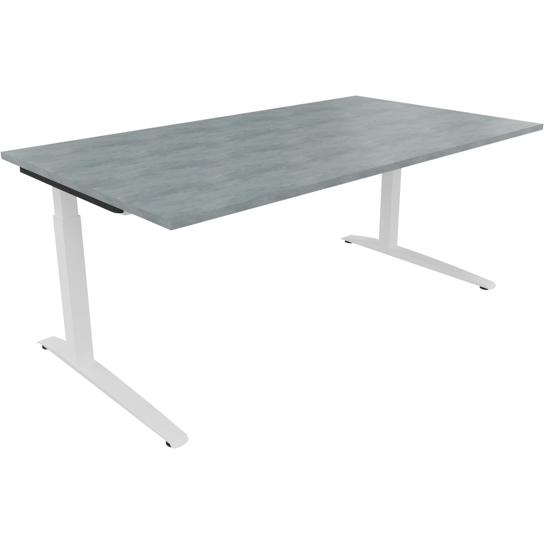 Neutralware Schreibtisch all in one 1.800 x 650-850 x 1.000 mm (B x H x T) Flachkufe Quadratrohr beton hell –